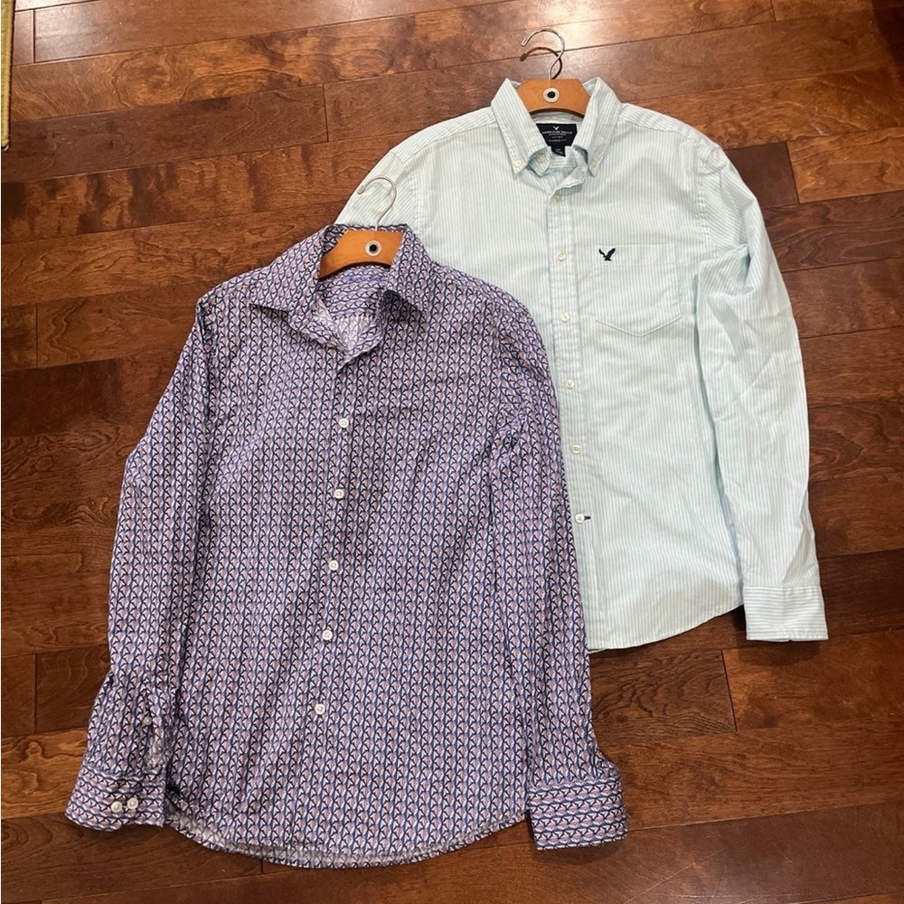 Bundle of 2: Long Sleeve Collard Shirts (S)